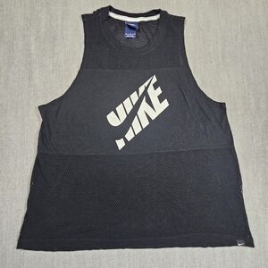 Nike Women's Mesh Muscle Sleeveless shirt Black Size Medium